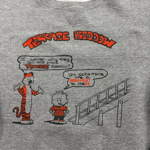 Vintage Russell Athletic Beddow Hall Terrace Sweatshirt Large Calvin & Hobbes